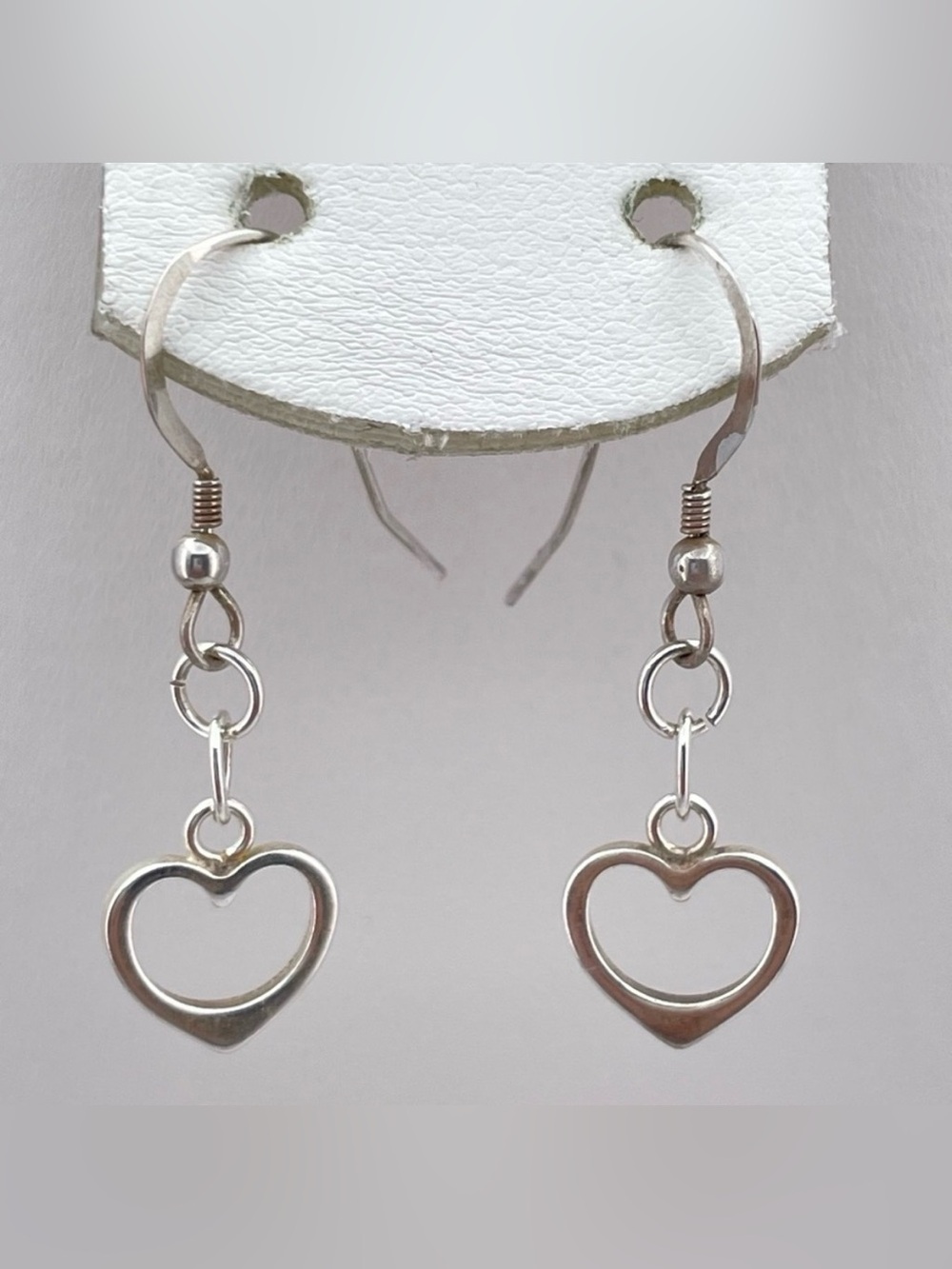 Sterling Silver Open Heart Dangle Earrings – Minimalist Drop Style